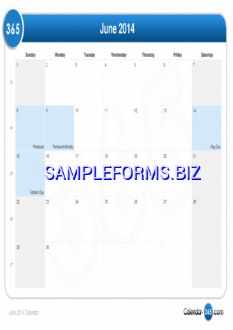 June 2014 Calendar 1 pdf free